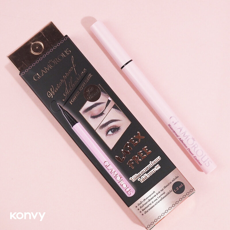 GLAMOROUS Waterproof Adhesive Power Eyeliner #Jet Black ( สินค้าหมดอายุ : 2026.02.01 ) 