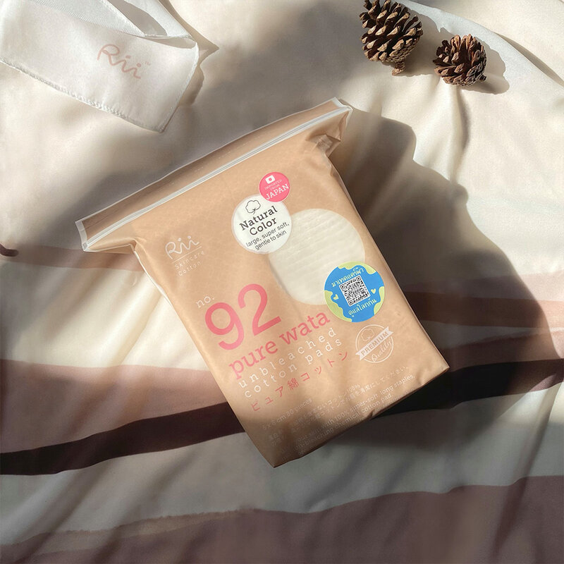 Rii 92 Pure Wata Unbleached Cotton Pads Bonus Pack 100pcs