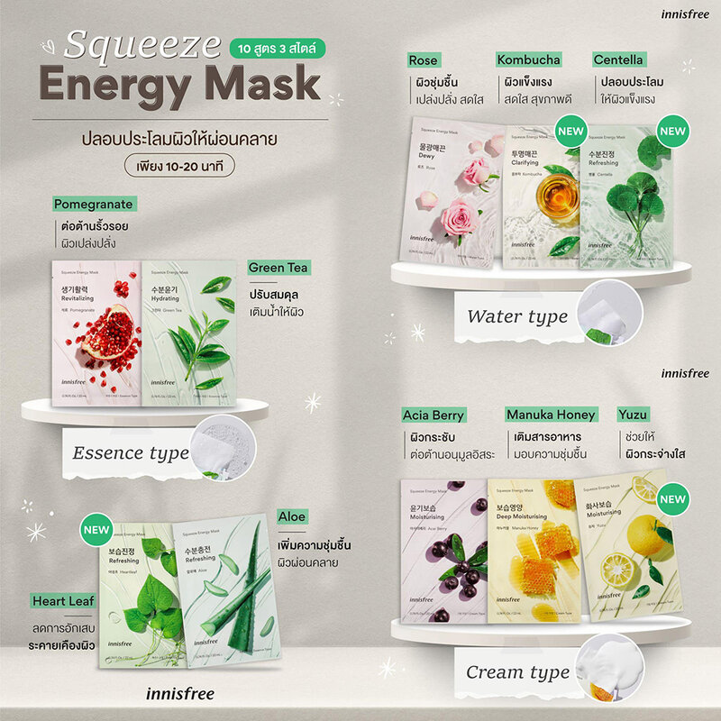 Innisfree Squeeze Energy Mask Rose 22ml