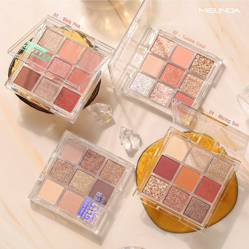 Mei Linda Glitter Shot Shadow 5.4g #02 Twinkle Coral