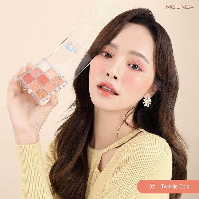 Mei Linda Glitter Shot Shadow 5.4g #02 Twinkle Coral