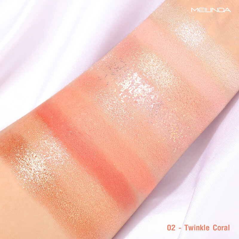 Mei Linda Glitter Shot Shadow 5.4g #02 Twinkle Coral
