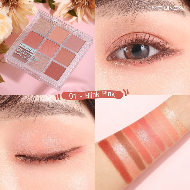 Mei Linda Glitter Shot Shadow 5.4g #01 Blink Pink
