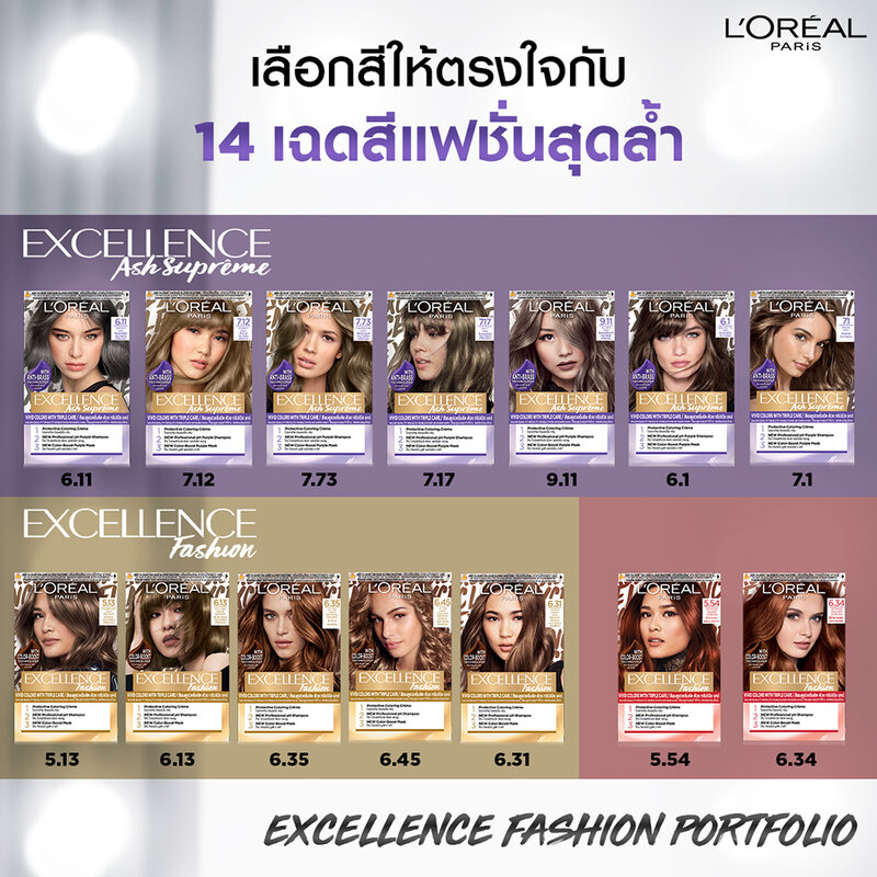 Loreal Paris Excellence Fashion Ash Collection 172ml #7.1 Beige Ash