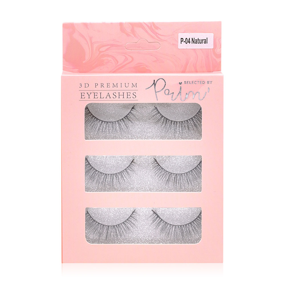 Selected by Prim' 3D Premium Eyelashes 3 Pairs #P-04 Natural