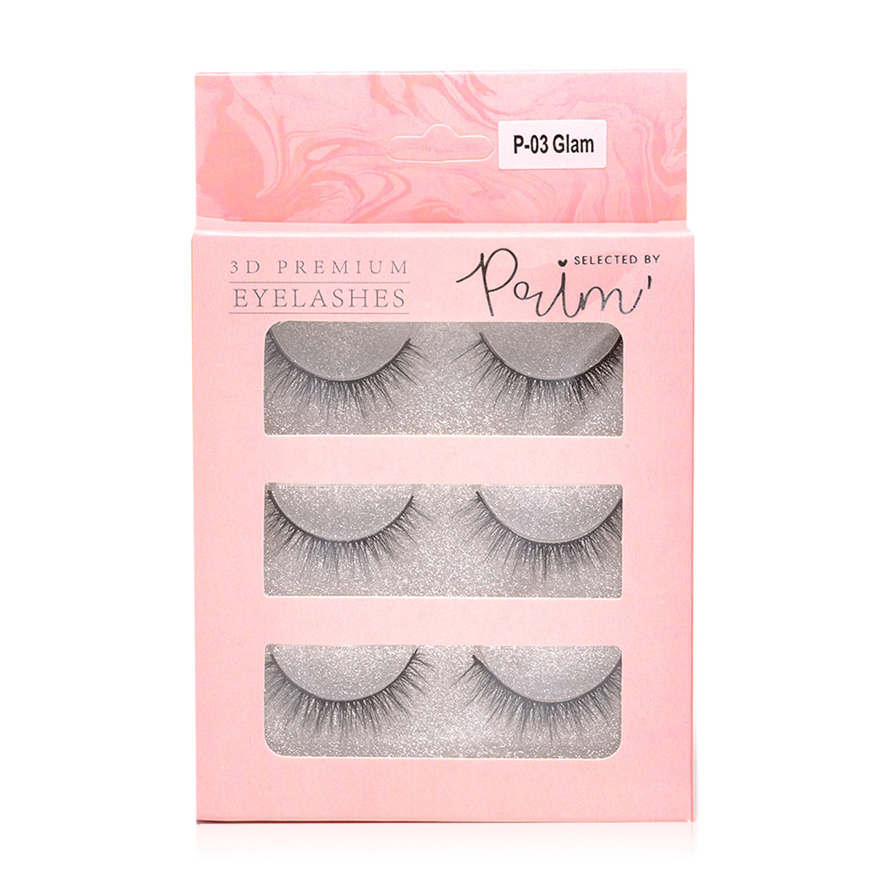 Selected by Prim' 3D Premium Eyelashes 3 Pairs #P-03 Glam