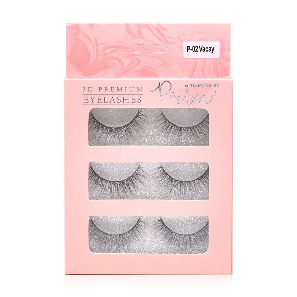 Selected by Prim' 3D Premium Eyelashes 3 Pairs #P-02 Vacay