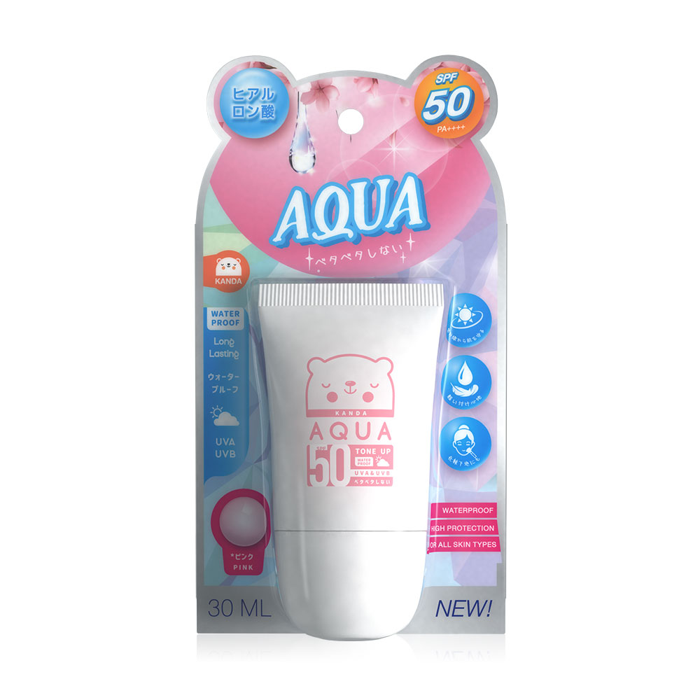 Kanda UV AQUA Sunscreen Pinky Tone Up SPF50/PA+++ 30ml