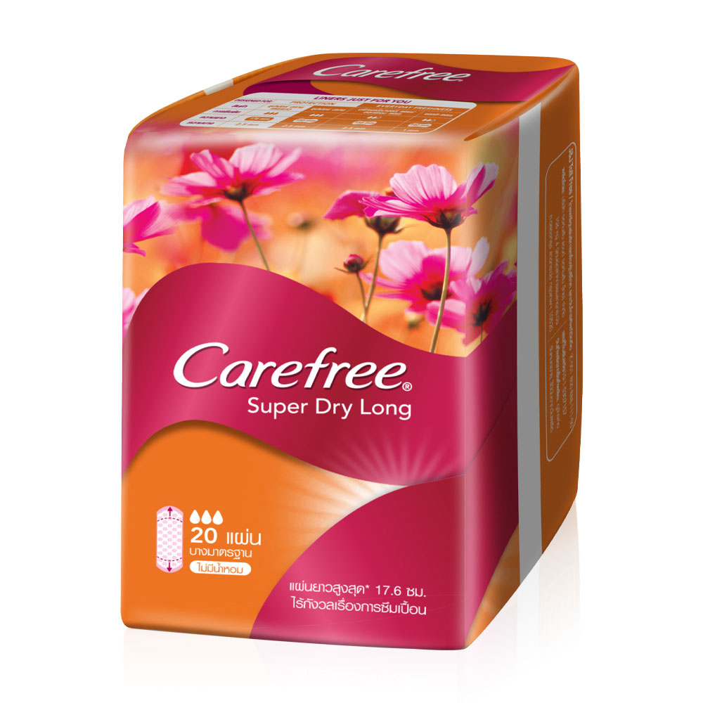 Carefree แผ่นอนามัย Super Dry Long Unscented 20pcs