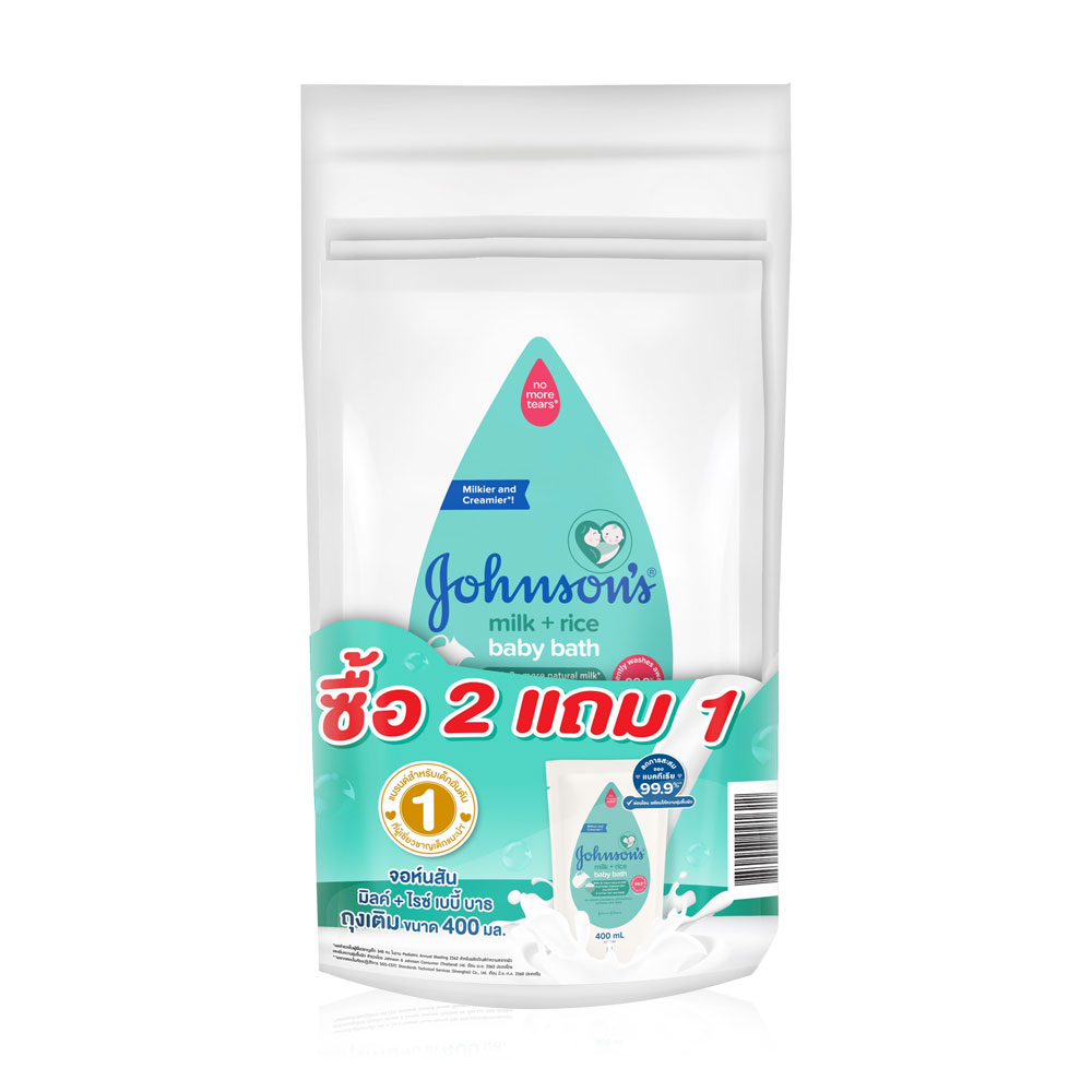 Johnsons Baby Milk+Rice Baby Bath Refill [400ml x 3pcs]