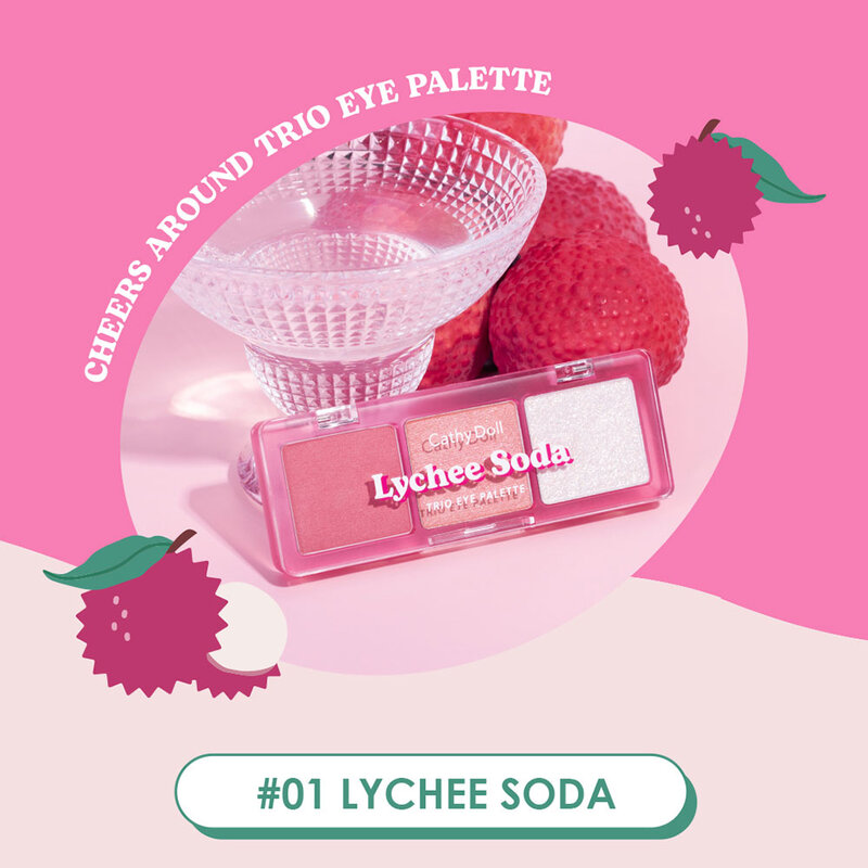 Cathy Doll Cheers Around Trio Eye Palette [2g x 3Colors] #01 Lychee Soda