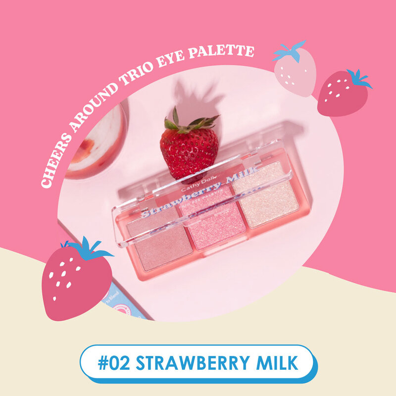 Cathy Doll Cheers Around Trio Eye Palette [2g x 3Colors] #02 Strawberry Milk