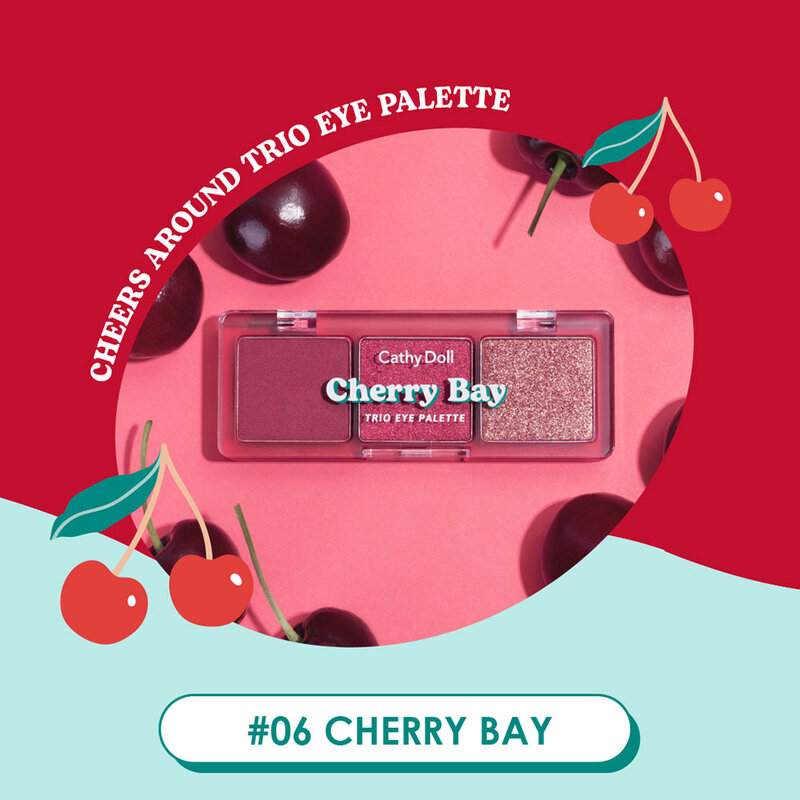 Cathy Doll Cheers Around Trio Eye Palette [2g x 3Colors] #06 Cherry Bay