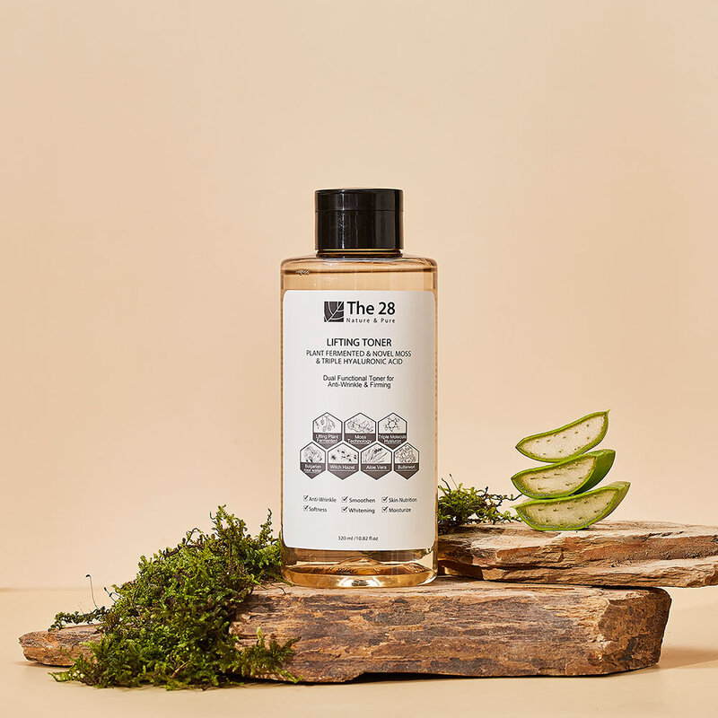 THE28 Lifting Toner Plant Fermented & Novel Moss & Triple Hyaluronic Acid 320ml
