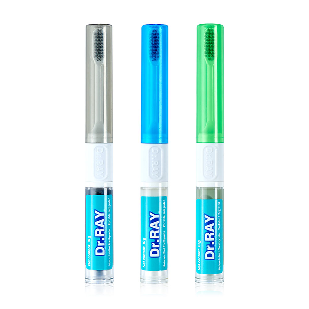 Dr.ray Portable Integrated D82 2 in 1 Toothpaste 10g + Toothbrush D82 [Random Colors]