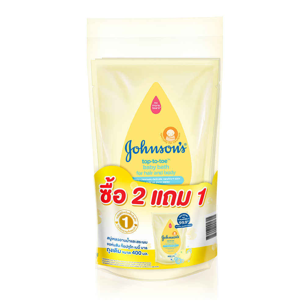 [Buy2 Get 1 Free] Johnsons Top to Toe Baby Bath Refill [400ml x 3pcs]