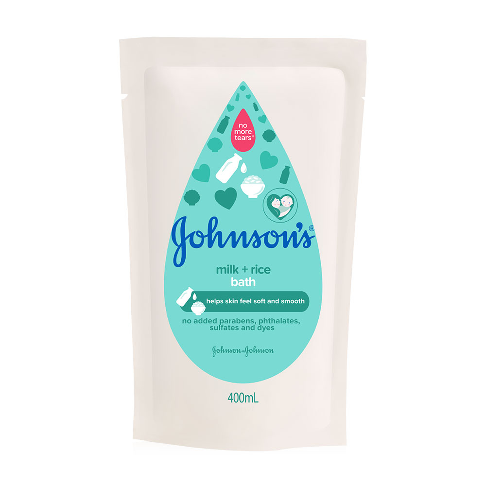 Johnsons Milk + Rice Baby Bath Refill 400ml