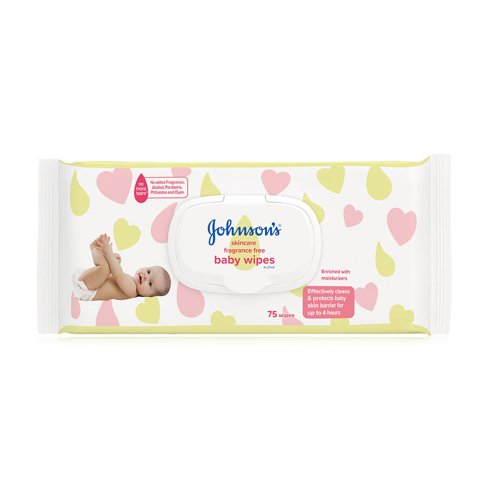 Johnsons Skincare Baby Wipes Fragrance Free 75pcs