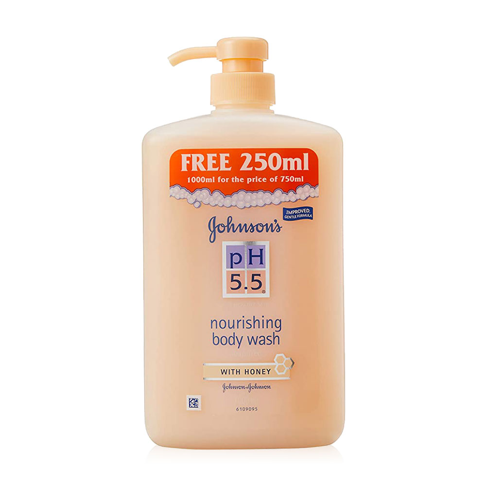 Johnsons pH 5.5 Nourishing Body Wash With Honey 750ml Free 250ml