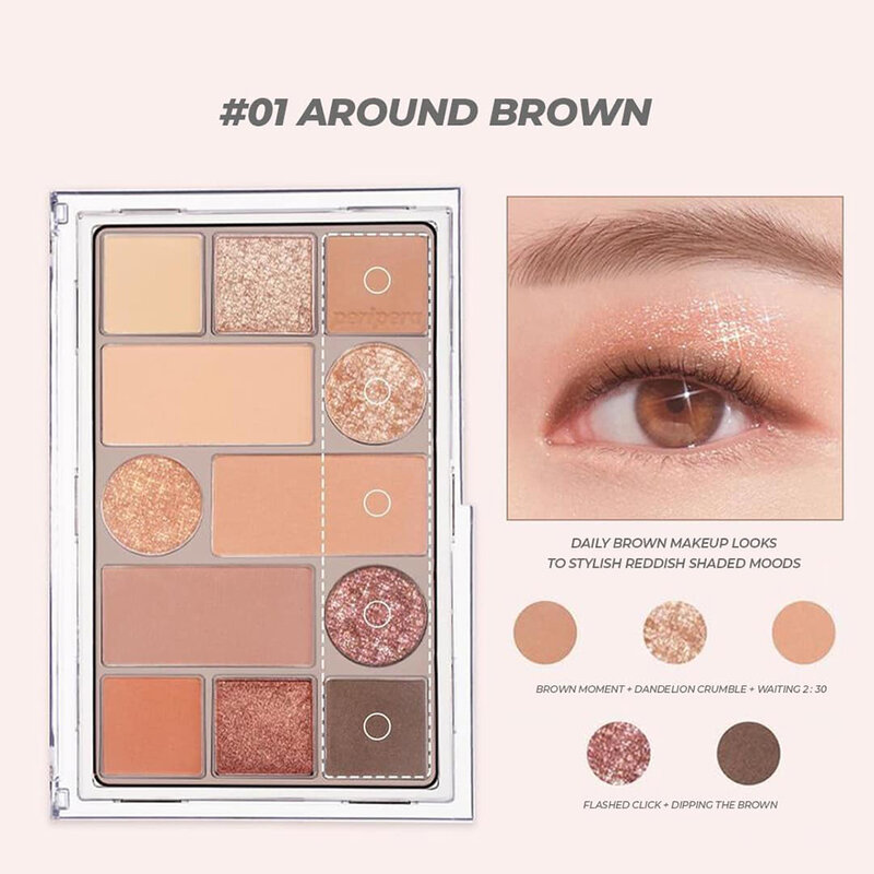Peripera All Take Mood Technique Palette #01 Around Brown