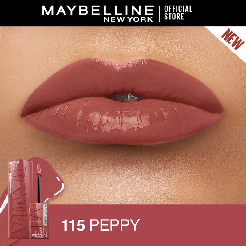 Maybelline New York Superstay Vinyl Ink Longwear Liquid Lipcolor Up To 16 Hours Wear 4.2ml #115 Peppy