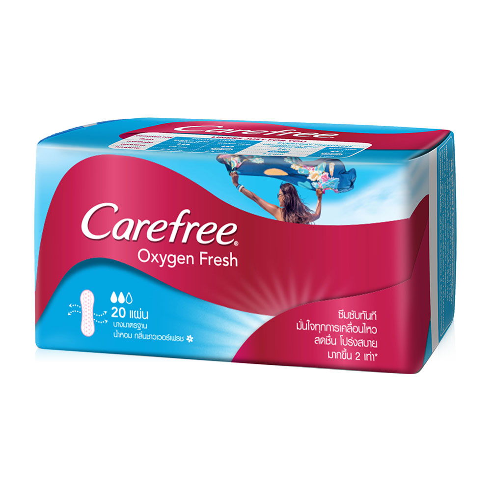 Carefree แผ่นอนามัย Panty Liner Oxygen Fresh Regular 20pcs