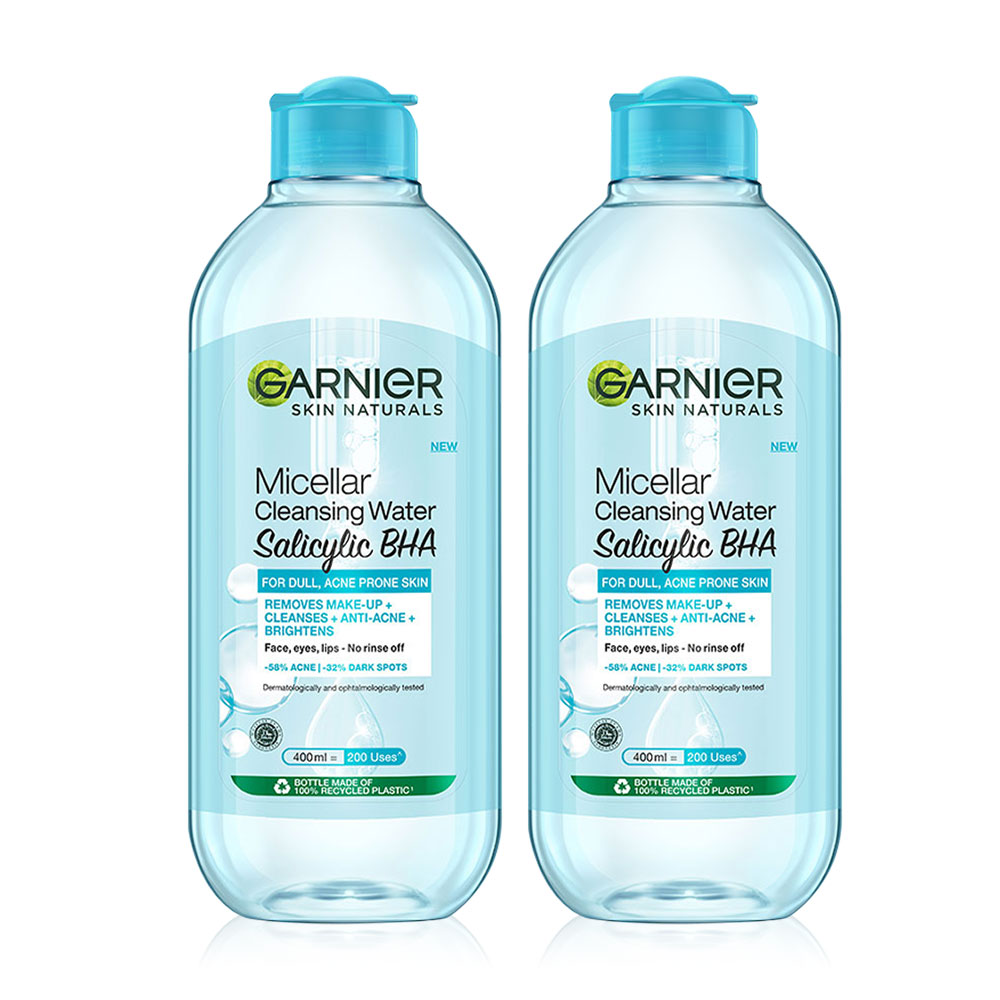 Garnier Skin Naturals Micellar Cleansing Water Salicylic Bha [400ml x 2pcs]