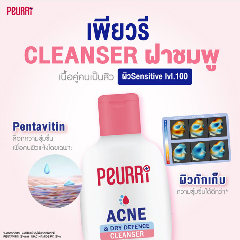 Peurri Acne & Dry Defence Cleanser 100ml ( สินค้าหมดอายุ : 2026.01.31 ) 