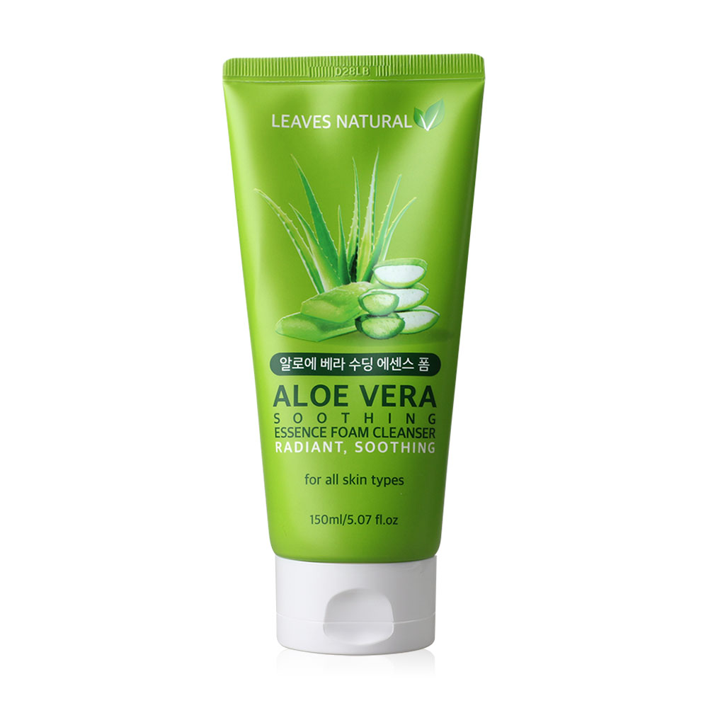 Leaves Natural Aloe Vera Soothing Essence Foam Cleanser 150ml ( สินค้าหมดอายุ : 2025.12.27 ) 