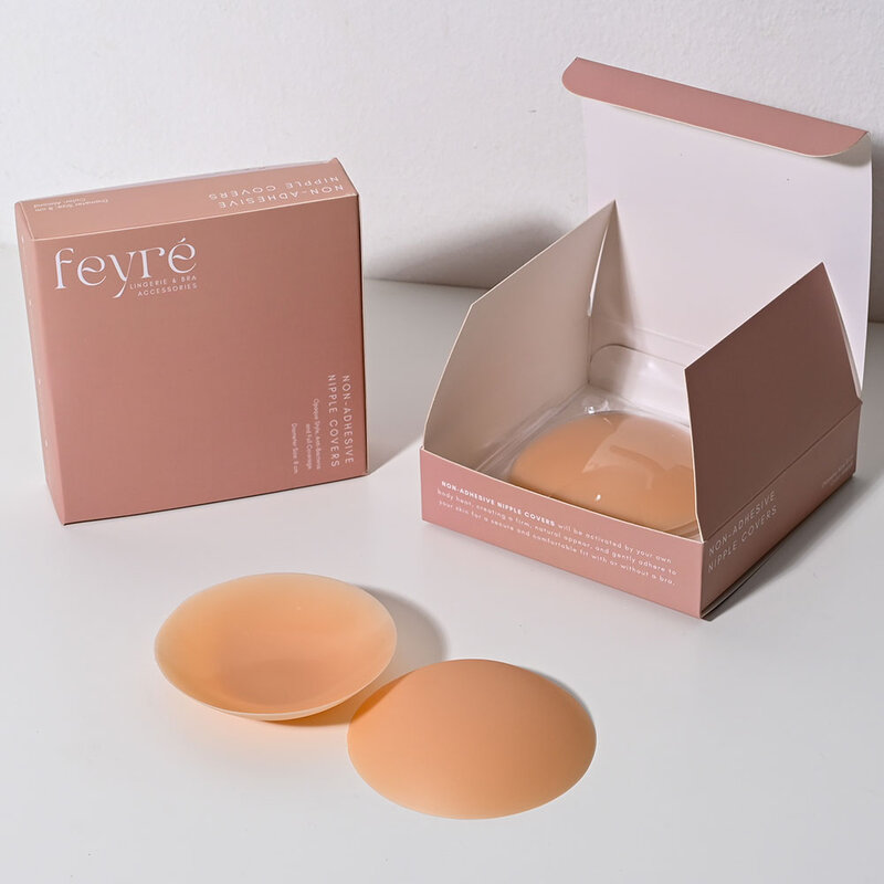 Feyre Opaque Non-Adhesive Nipple Covers 8cm #Almond
