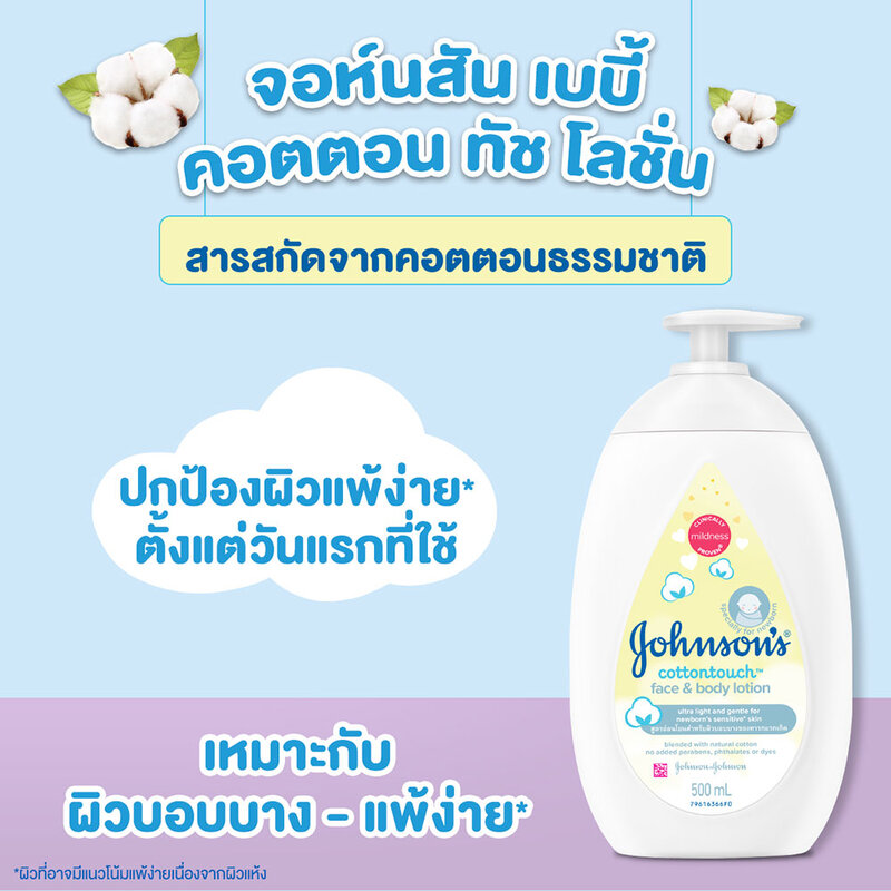 Johnsons Baby Cotton Touch Top To Toe Bath 500ml