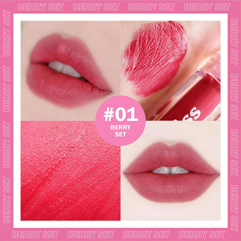 barenbliss Berry Makes Comfort Lip Matte 3g #01 Berry Set ( สินค้าหมดอายุ : 2026.02.16 ) 