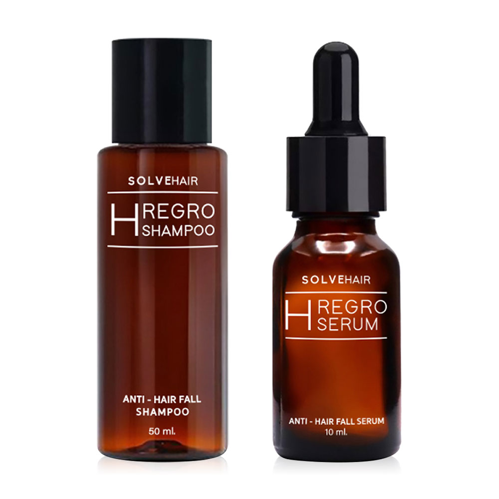 Solve Hair Set 2 Items H Regro Plus Anti Gray Serum 10ml + H Regro Shampoo 50ml