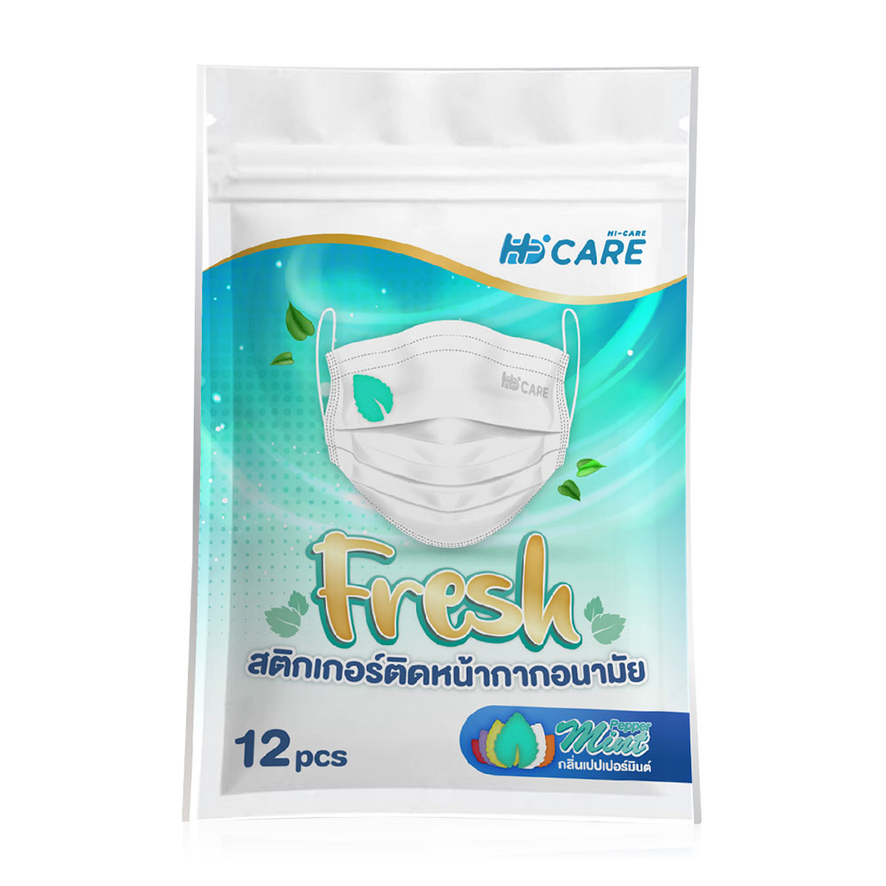 Hi-Care Fresh Fragrance Sticker For Mask 12pcs #Mint Leave