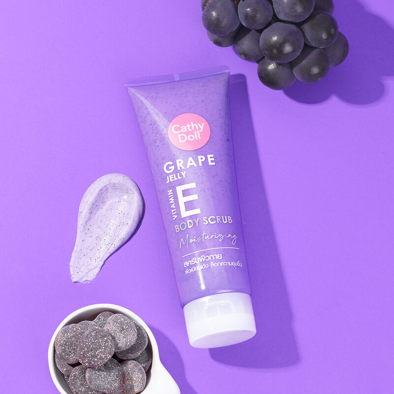 Cathy Doll Grape Jelly Vitamin E Body Scrub Moisturizing 320g