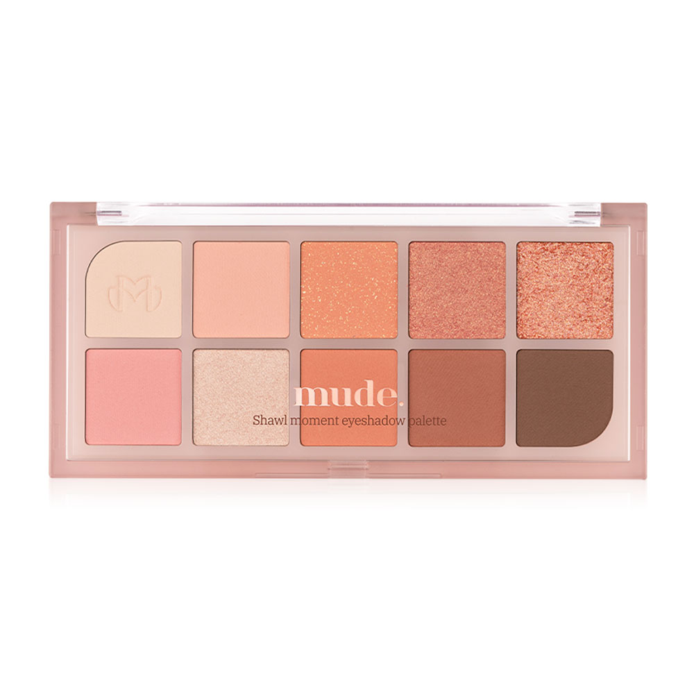 mude. Shawl Moment Eyeshadow Palette 7g #03 Peach Memory ( สินค้าหมดอายุ : 2026.01.24 ) 