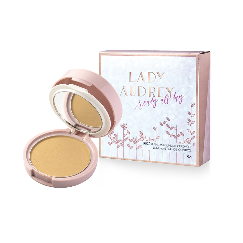 Lady Audrey Rice Flawless Foundation Powder Long-Lasting Oil Control 9g #20 Beige ( สินค้าหมดอายุ : 2026.02.10 ) 