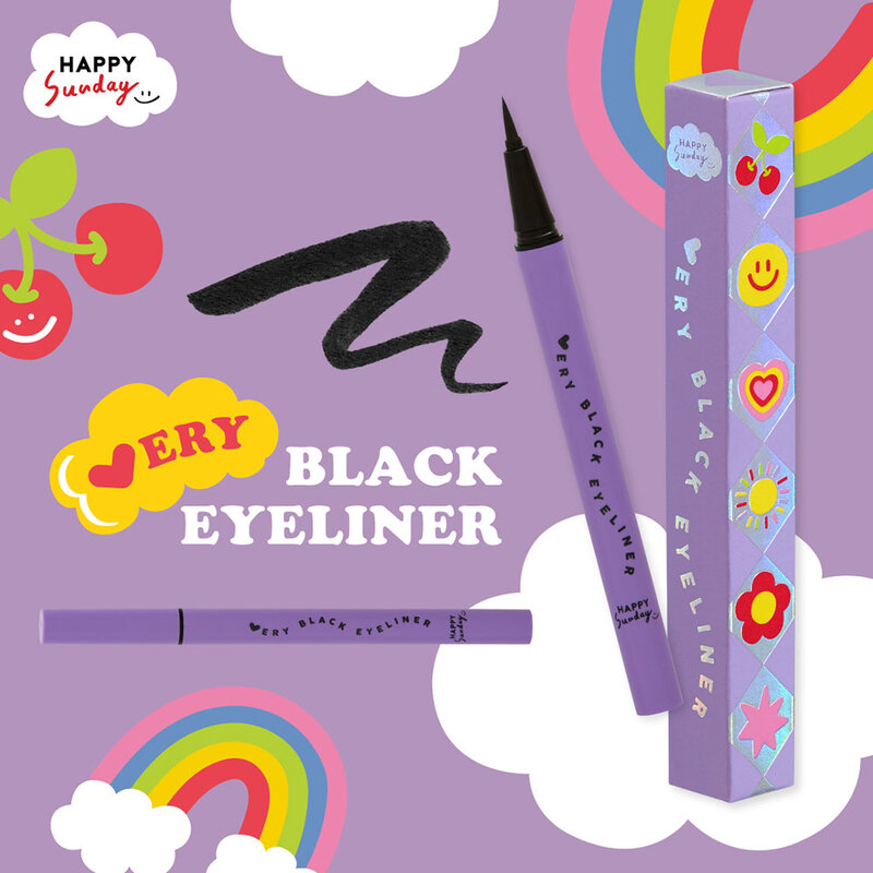 HAPPY SUNDAY Eyeliner 0.60g #Very Black ( สินค้าหมดอายุ : 2026.01.09 ) 