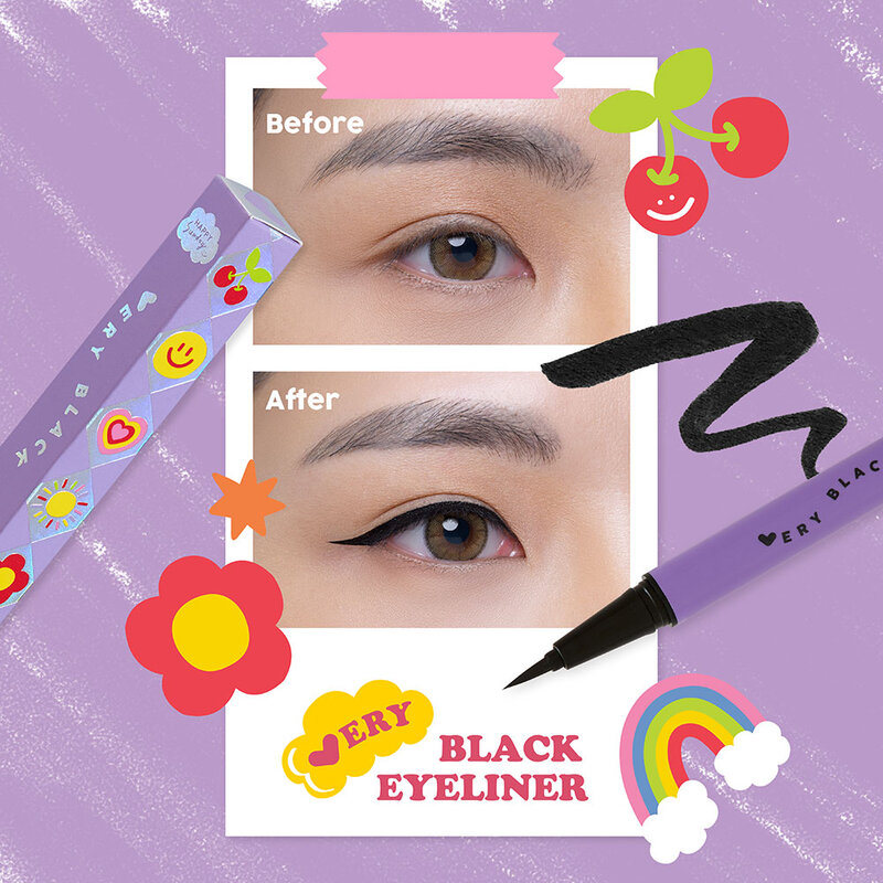 HAPPY SUNDAY Eyeliner 0.60g #Very Black ( สินค้าหมดอายุ : 2026.01.09 ) 