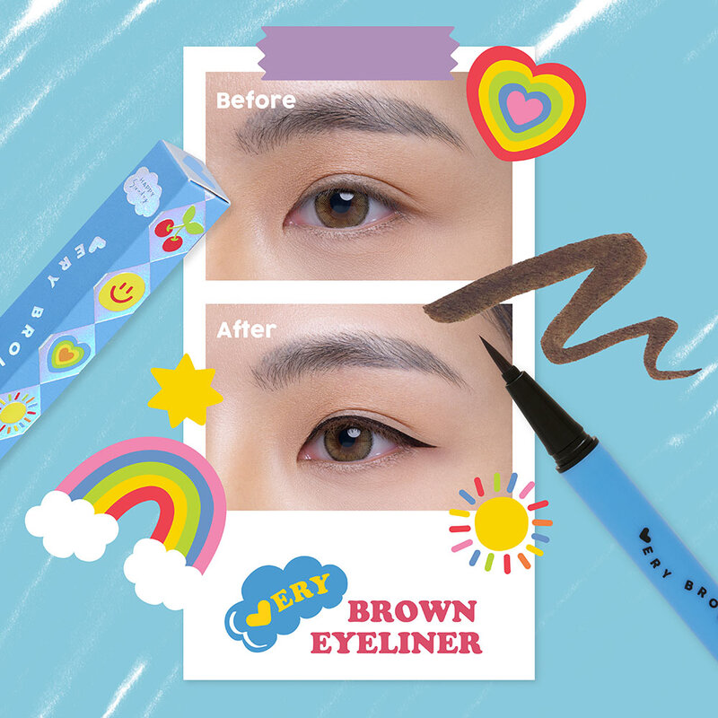 HAPPY SUNDAY Eyeliner 0.60g #Very Brown ( สินค้าหมดอายุ : 2026.01.09 ) 