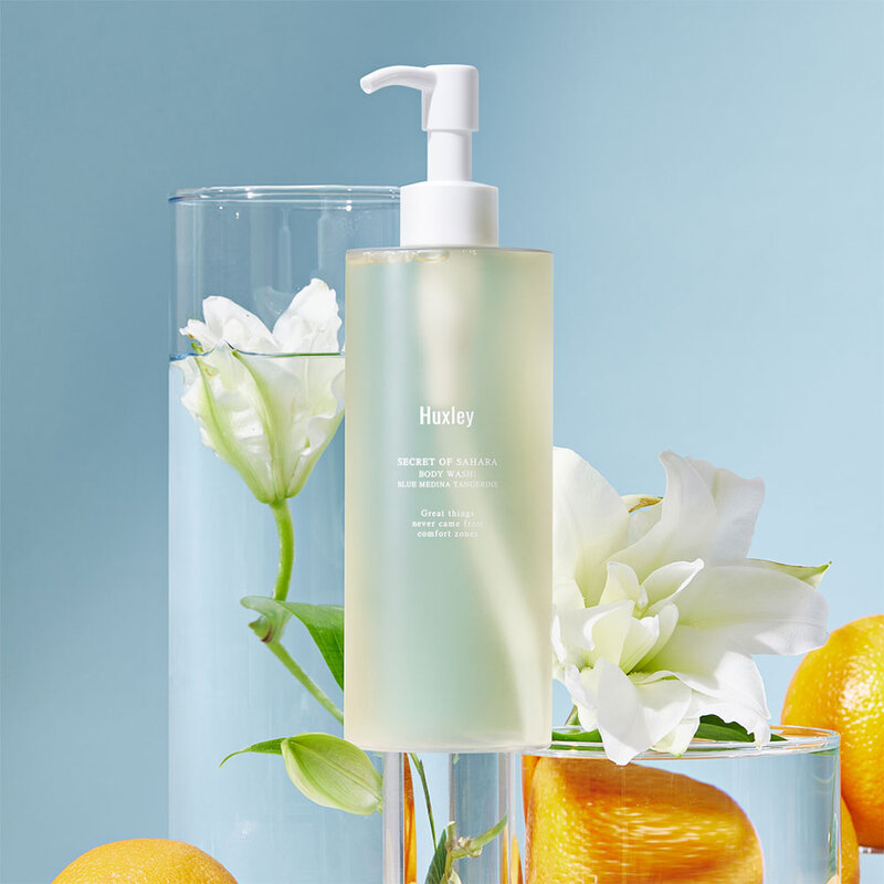 Huxley Body Wash Blue Medina Tangerine 300ml ( สินค้าหมดอายุ : 2025.12.19 ) 