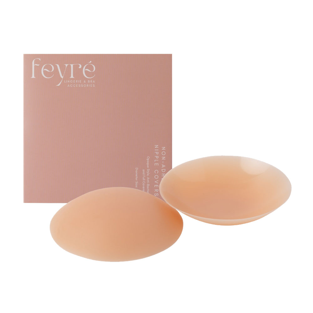 Feyre Opaque Non-Adhesive Nipple Covers 8cm #Almond