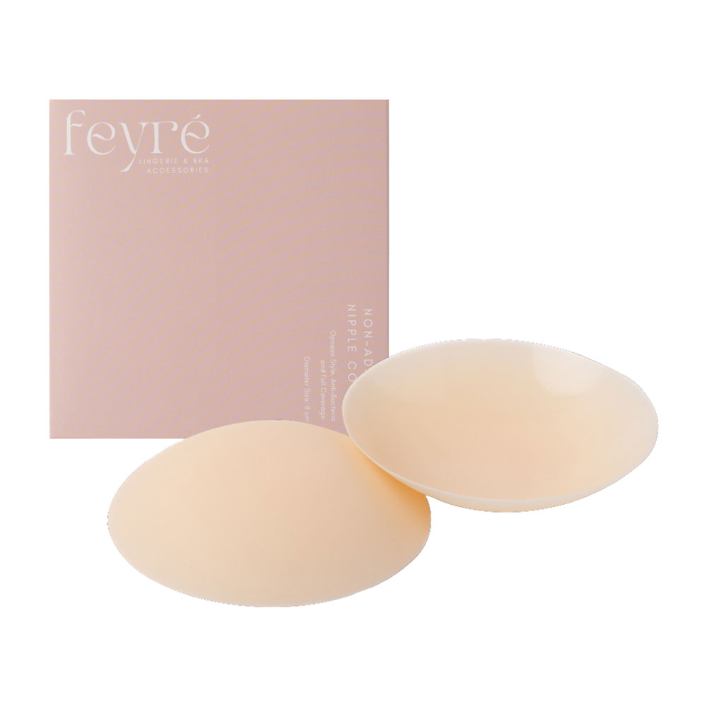 Feyre Opaque Non-Adhesive Nipple Covers 8cm #Pale