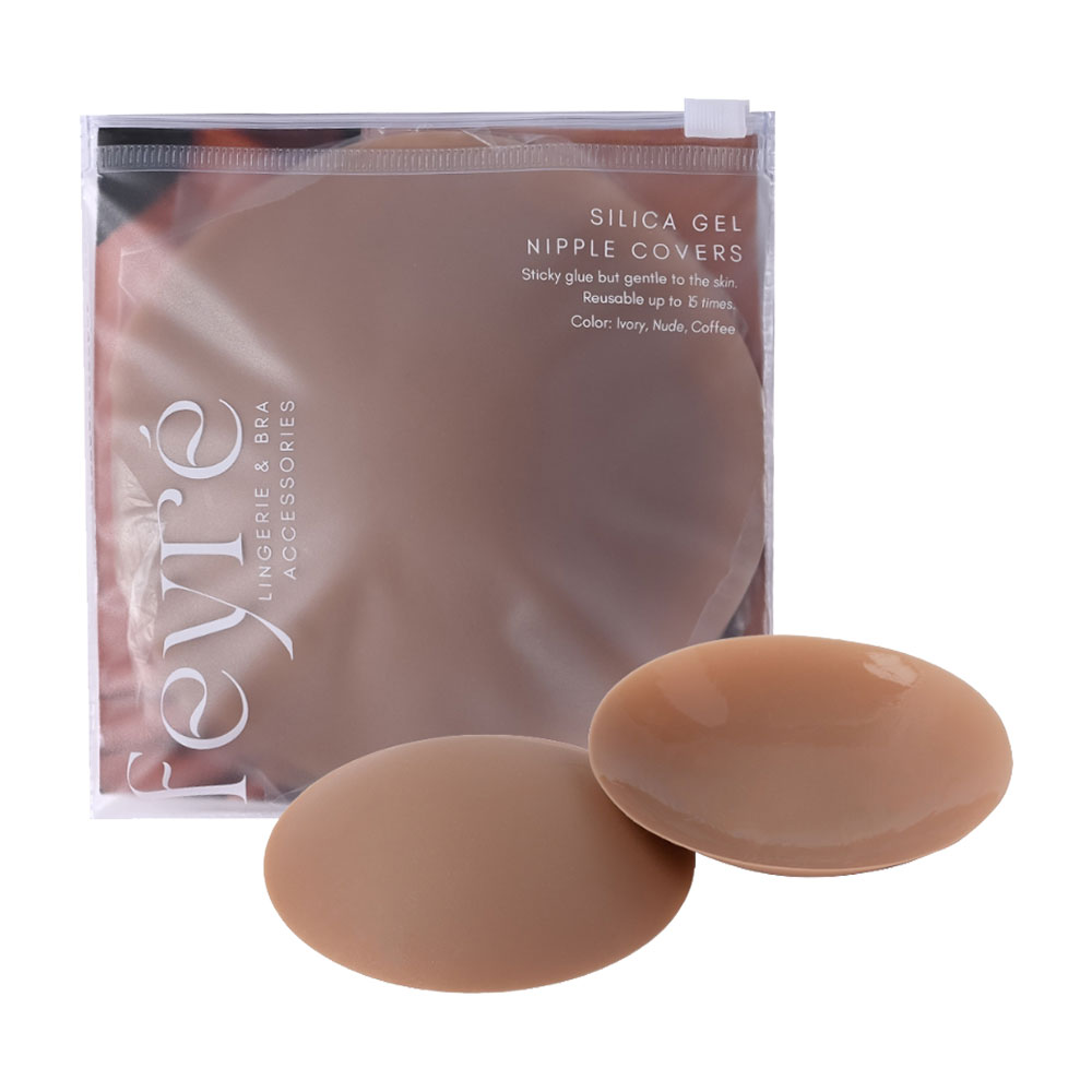 Feyre Silica Gel Adhesive Nipple Covers 10cm #Coffee