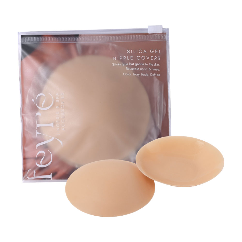Feyre Silica Gel Adhesive Nipple Covers 8cm #Nude