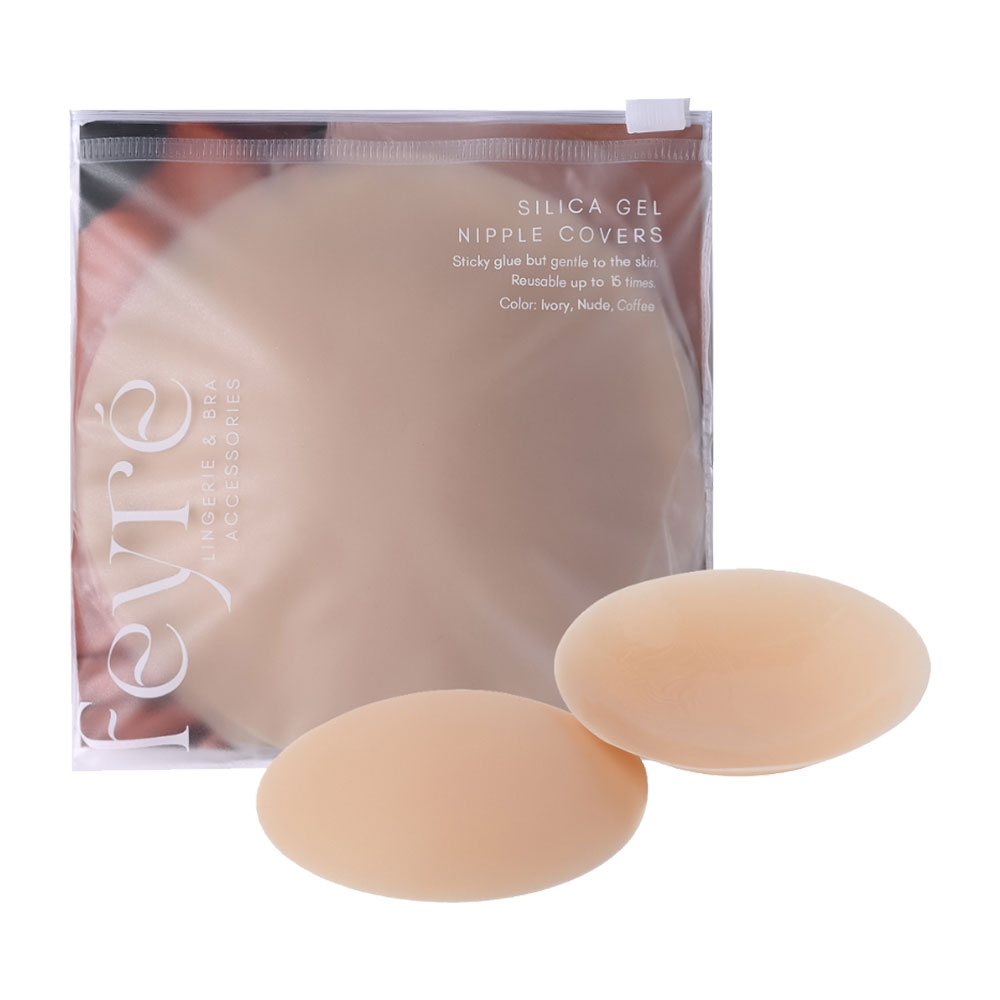 Feyre Silica Gel Adhesive Nipple Covers 10cm #Ivory