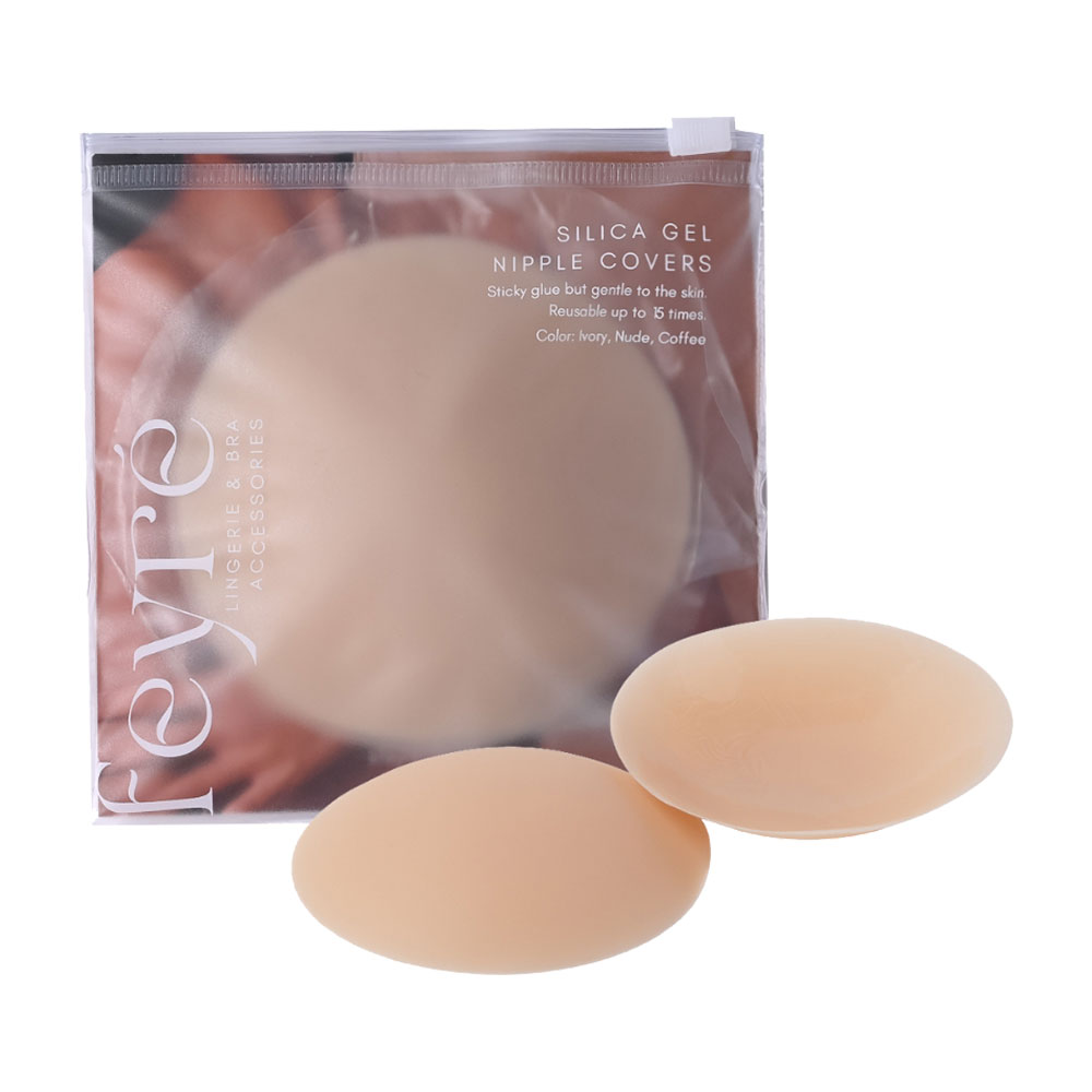 Feyre Silica Gel Adhesive Nipple Covers 8cm #Ivory