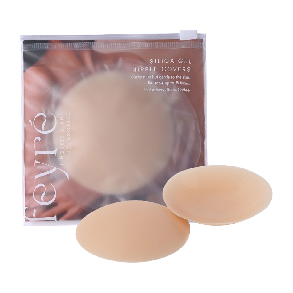 Feyre Silica Gel Adhesive Nipple Covers 7cm #Ivory