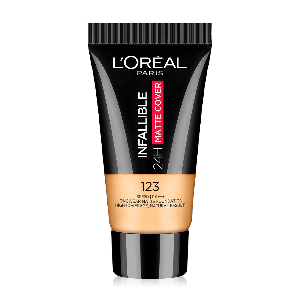 [Free Gift] Loreal Paris Infallible 24H Matte Cover Liquid Foundation Mini 5ml #123 Natural Vanilla