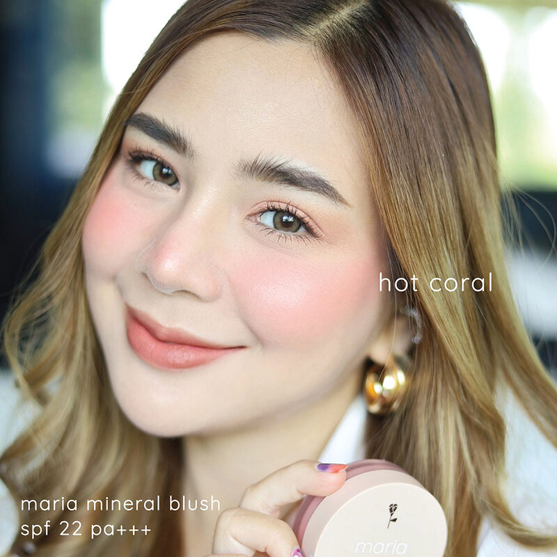 Maria Natural Beauty Mineral Blush SPF22/PA+++ 4.5g #Hot Coral